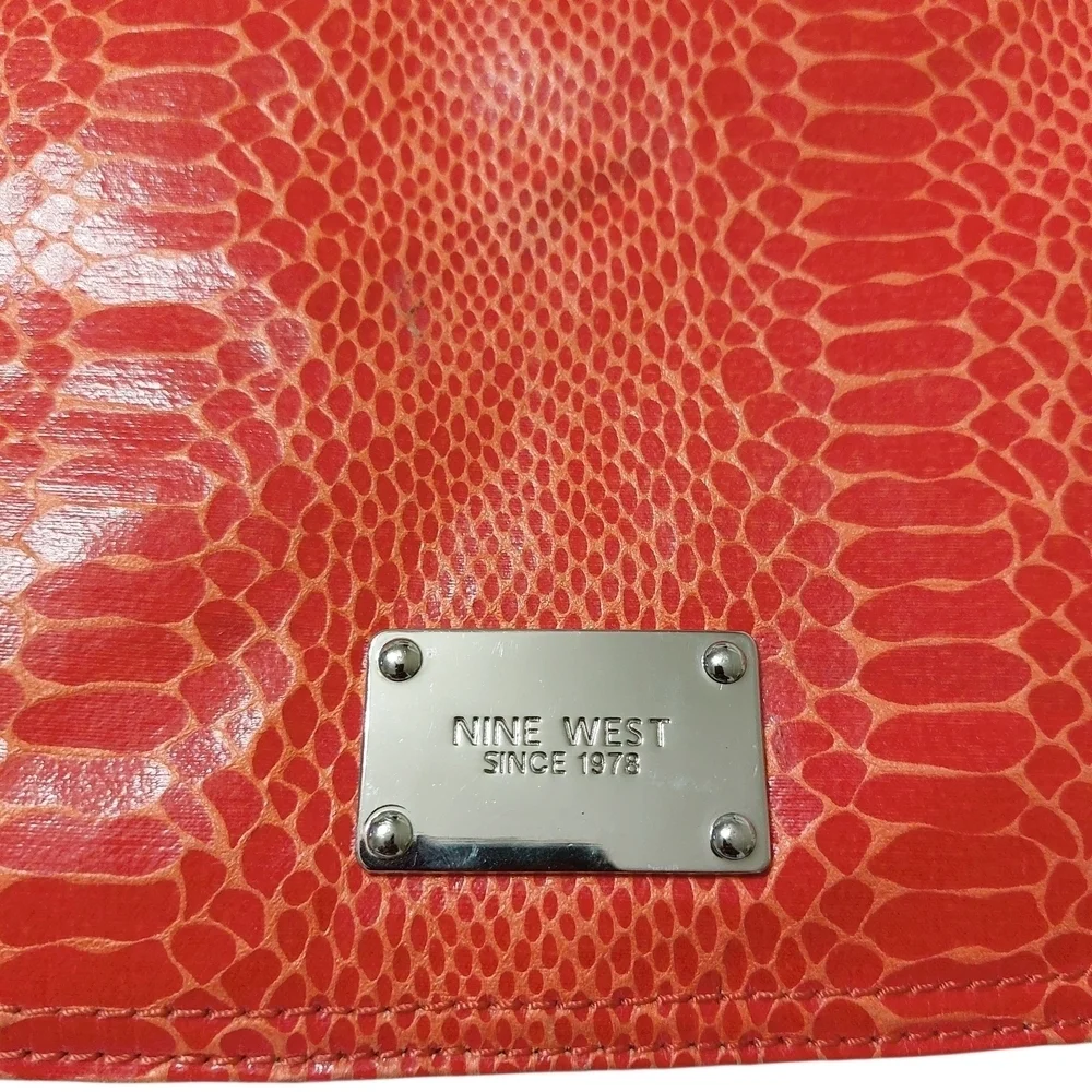 Nine West Red Snakeskin Clutch